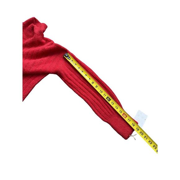 Jessica Simpson Holiday Red Fuzzy Mock-Neck Sweater Women’s Size S Knit Cozy - Picture 4 of 5